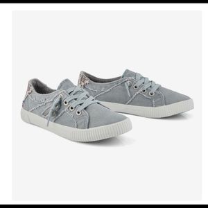 BLOWFISH MALIBU GRAY Canvas Slip On Sneakers Shoes